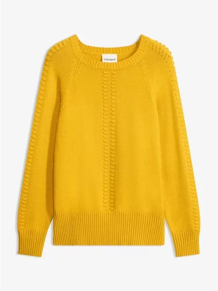 Sweter nietoperzowy z wiskozą żółty