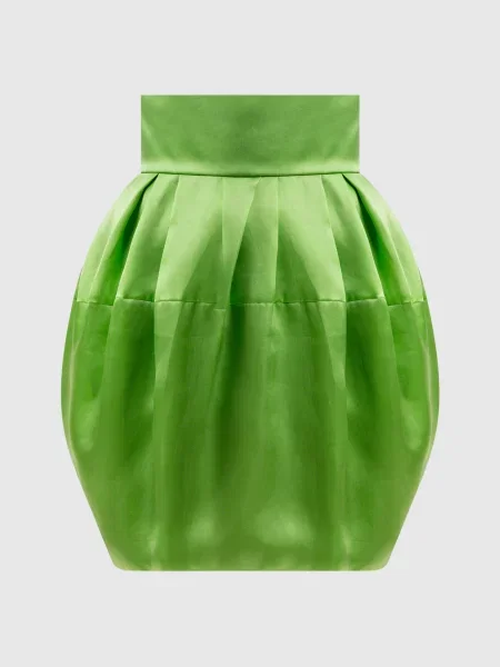 Спідниця із шовку з драпіруванням Christian Dior зелена