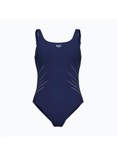 Дамски цял бански костюм Isa Squared Back navy/ice синьо