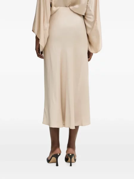Fustă midi Haveone din satin evazată
