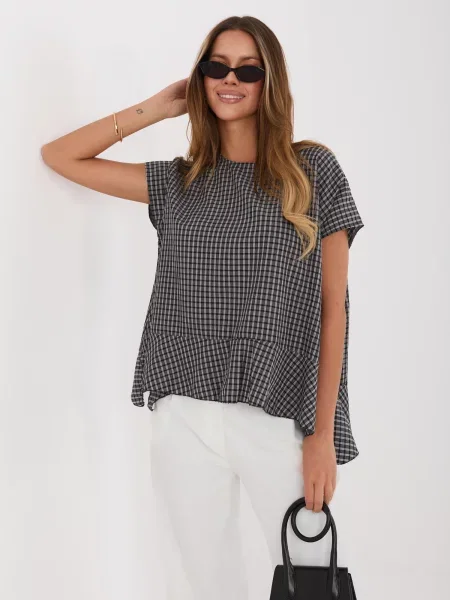Bluză Italy Moda cu mâneci scurte negru