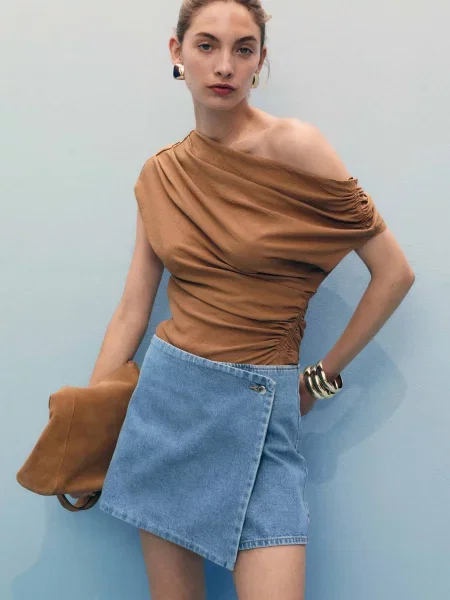 Спідниця-шорти MANGO блакитний