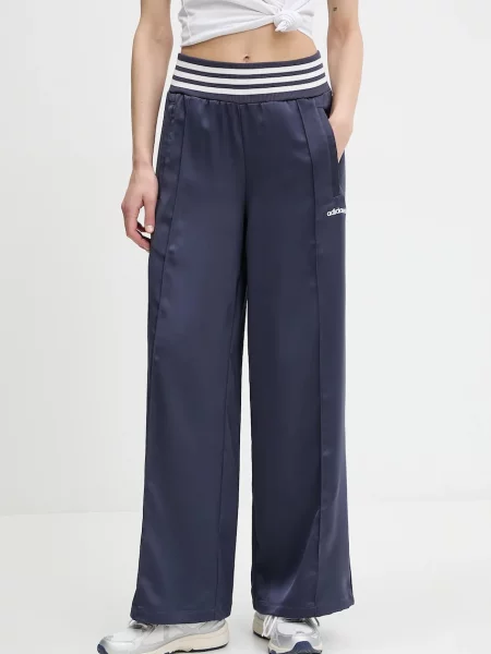 Спортен панталон adidas Originals Wide Trackpant с изчистен дизайн тъмносиньо