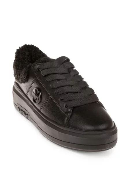 Sneakerși Mexx din piele de oaie negru