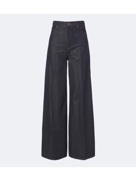 Blugi cu picior larg Max Mara cu talie înaltă albastru