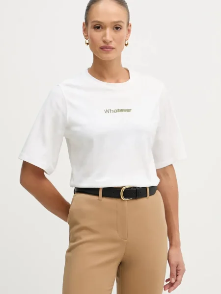 Тениска Sisley дамска бежово бяло