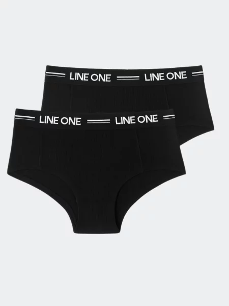 Line One Αθλητικό σλιπ Line One Damen Minishorts aus Bio-Baumwolle' μαύρο