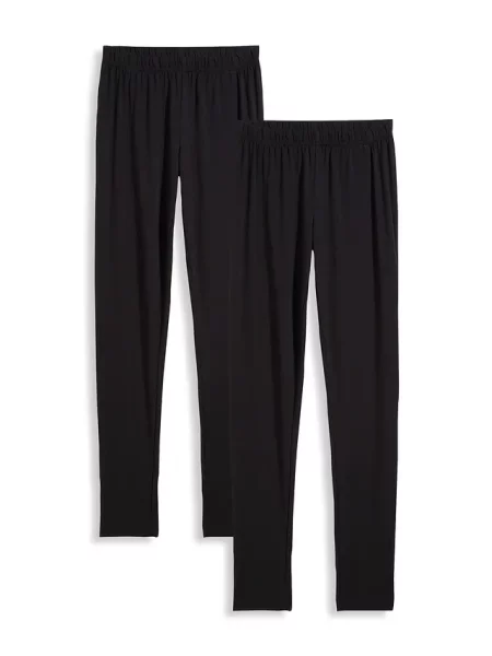 Legginsy z elastycznego materiału z bawełną organiczną 2 szt. czarne