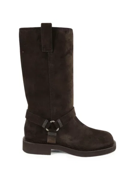 Botine Brunello Cucinelli din piele de căprioară maro