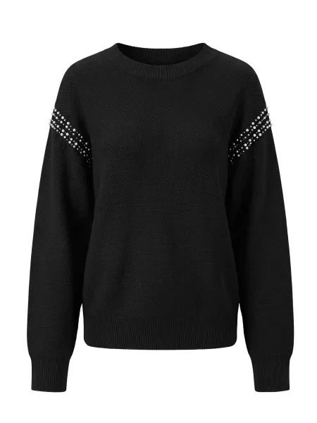 Imily Bela Pulover negru / perlat alb