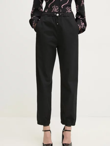 Moschino Jeans spodnie high waist czarny