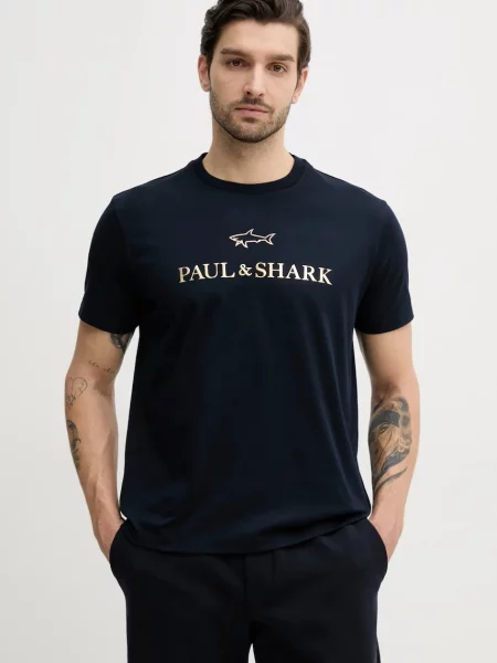 Kratka majica Paul&Shark mornarsko modra