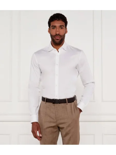 HUGO Cămașă Emerson | Extra slim fit | stretch alb