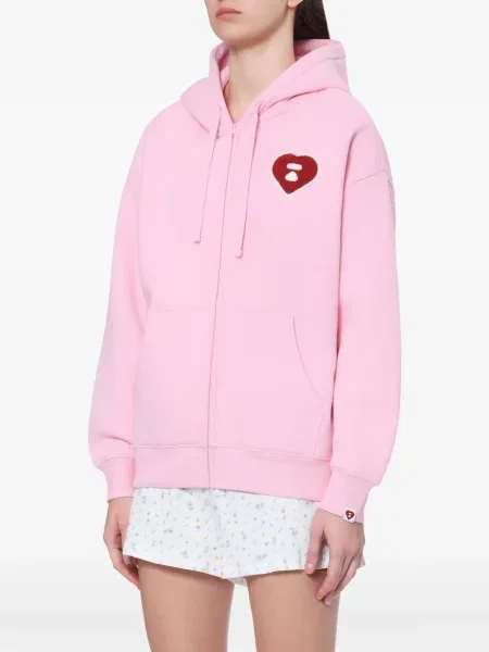 Majica s kapuljačom Apee™ By *a Bathing Ape® s uzorkom srca s autogramom ružičasta