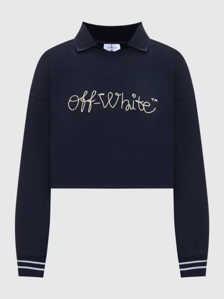 Світшот-поло з логотипом Off-white синій