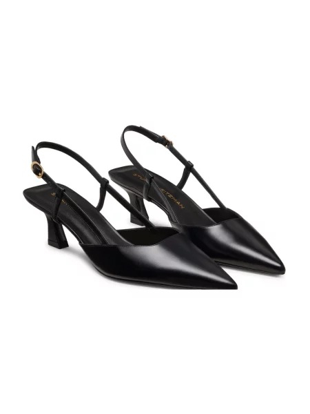 Czółenka Stuart Weitzman z otwartą piętą czarna