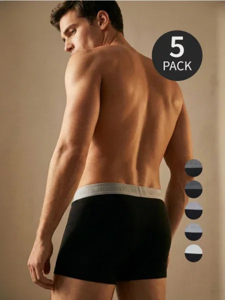 Sinsay Boxerky Long – balení 5 kusů černá