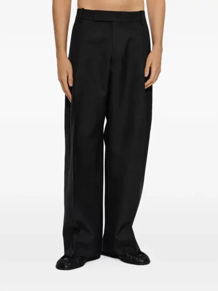 Pantaloni Studio Nicholson de lână negru