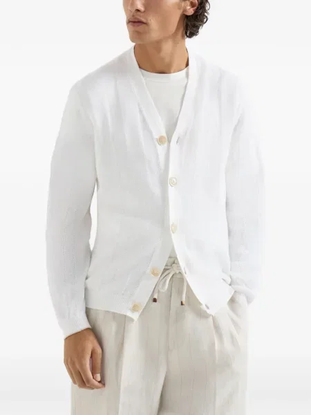 Cardigan Brunello Cucinelli de in alb