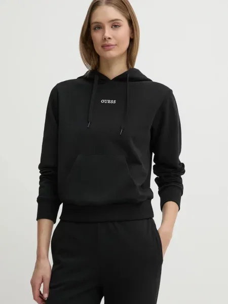 Суичър с качулка Guess с качулка черно