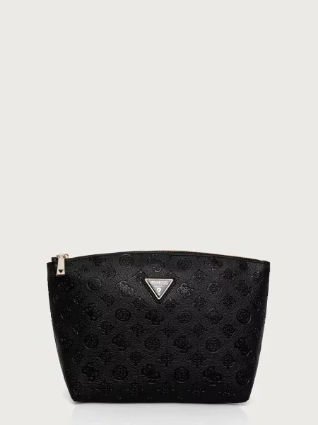 Guess Kosmetická taštička z imitace kůže LENWOOD černá