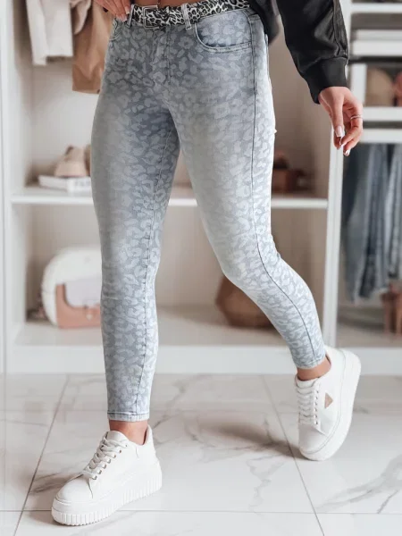 Spodnie jeansowe skinny z paskiem FELINA Dstreet niebieskie