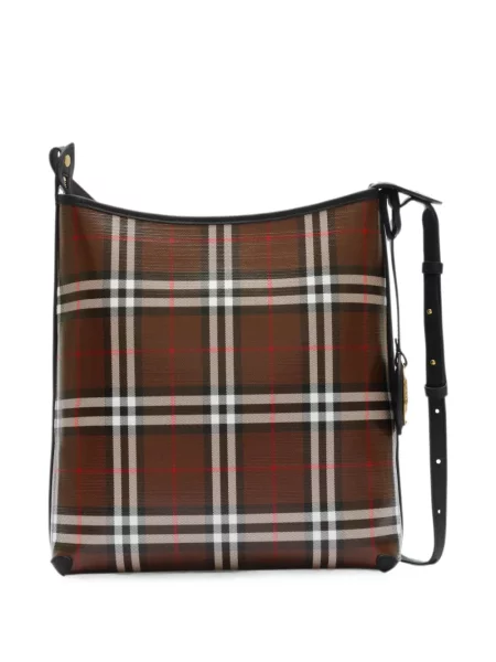Geantă Burberry în carouri maro
