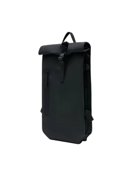 Rains Rolltop Rucksack Large W3 Black Unisex Plecaki i torby Rains Size: One size czarny