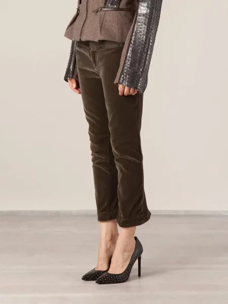 Cropp pantaloni Haider Ackermann din velur maro