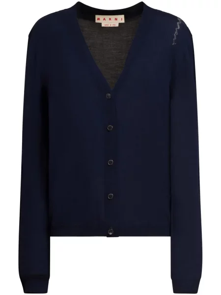 Cardigan Marni cu broderie albastru