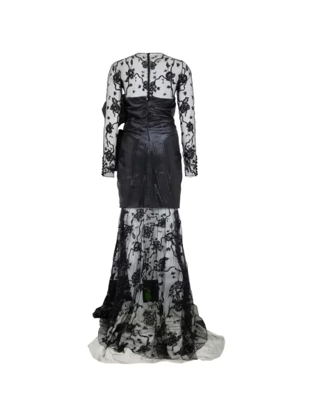 Rochie maxi Moschino cu model floral negru