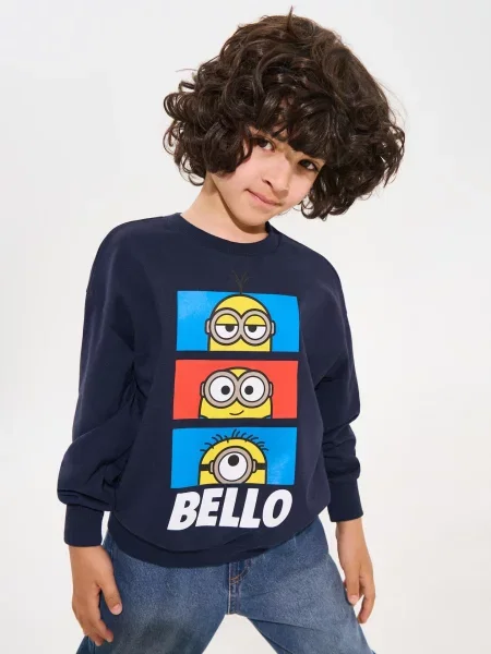 Sinsay Mikina s kulatým výstřihem s potiskem Minions námořnická modrá