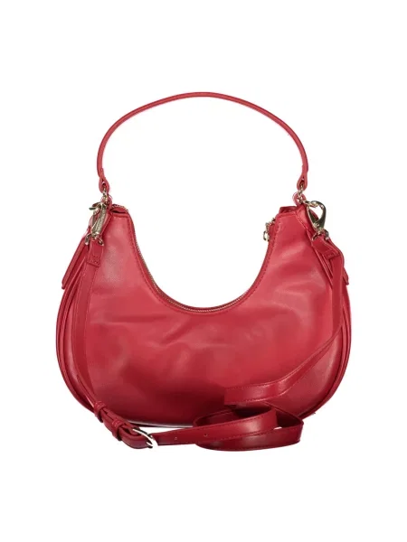 Lniana torebka Valentino Bags czerwona