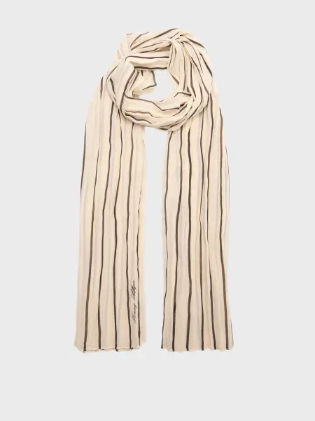 Смугастий шарф Tommy Hilfiger бежевий