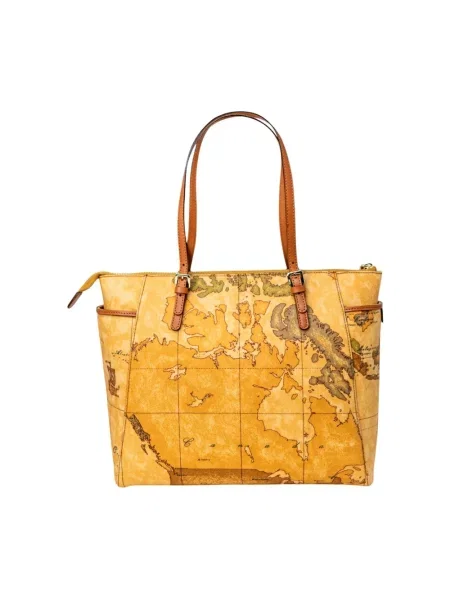 Shopperka Alviero Martini 1a Classe klasyczna skórzana beżowa