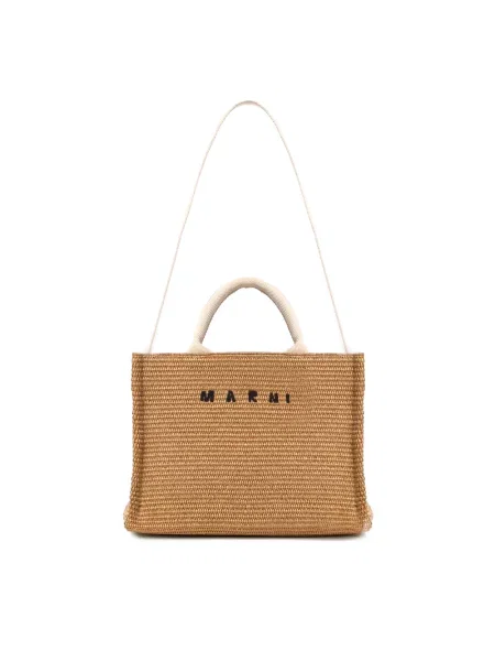 Torba plażowa Marni pleciona brązowa