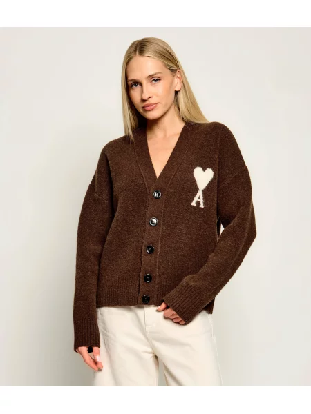 AMI Paris De lână cardigan maro