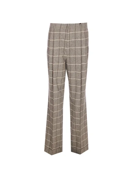 Pantaloni Valentino Garavani în carouri gri