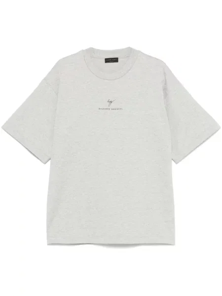 Тениска Giuseppe Zanotti с принт сиво