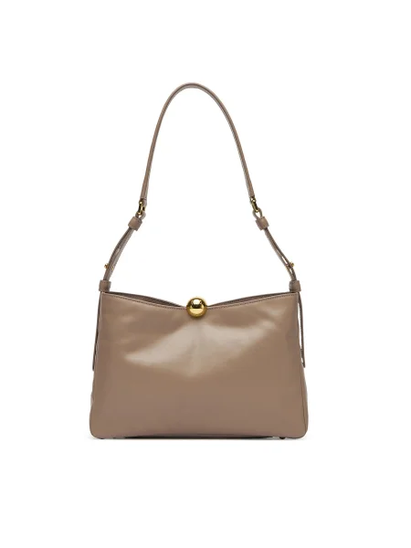 Кожена чанта Furla бежово