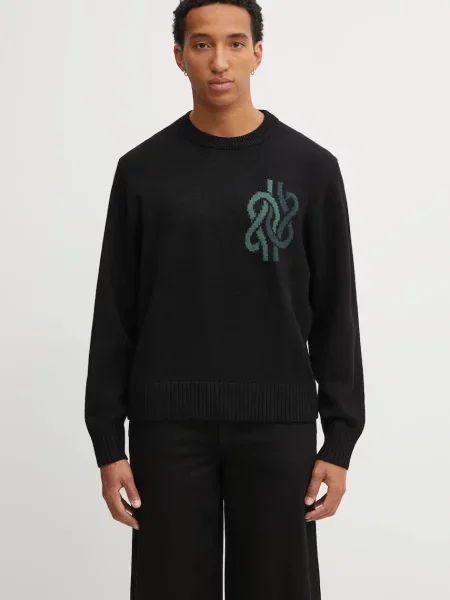 Pulover z dodatkom volne Filling Pieces Knit Sweater Knot črna