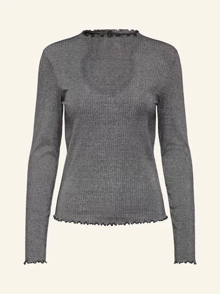 Bluzka z długim rękawem o kroju slim fit z mieszanki bawełny model ‘EMMA’ Only czarna