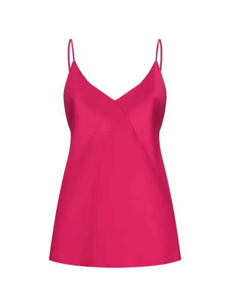 Satynowy top z jedwabiu Max Mara różowy