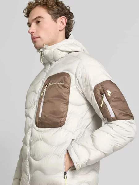 Kurtka pikowana z kapturem model Helium Utility Down Hood' Peak Performance niebieska
