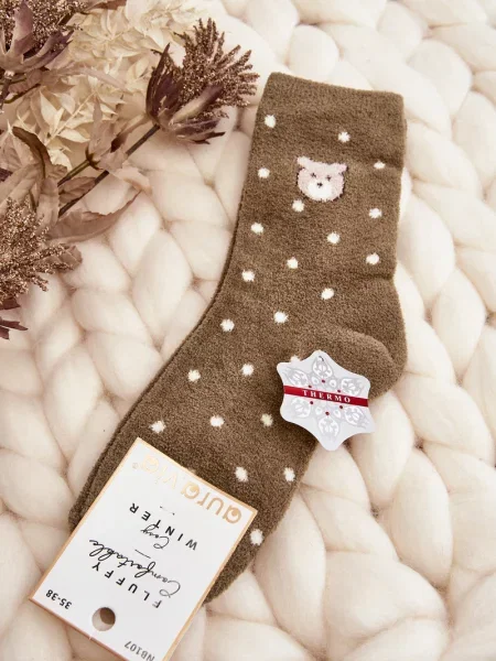 Pikčaste nogavice Aura.via bež