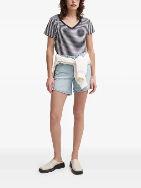 Pulover Levi's® skinny fit cu imagine cu decolteu rotund galben
