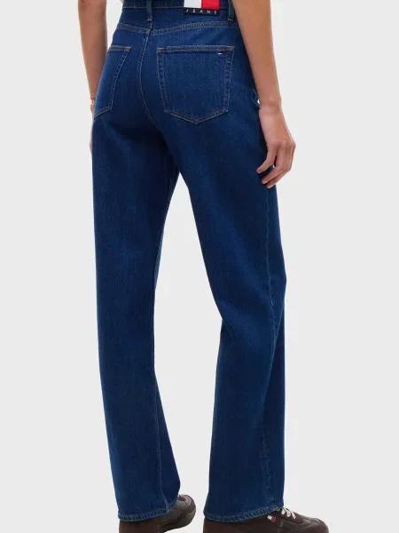Прямые джинсы Tommy Jeans с высокой посадкой синие