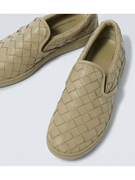 Usnjene superge Bottega Veneta bež