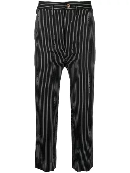 Pruhované kalhoty Vivienne Westwood s potiskem černé