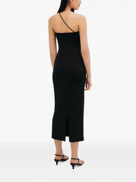Rochie midi Marcella cu un umăr gol negru